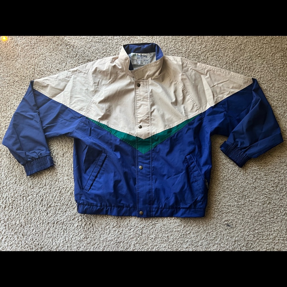 Vintage 90s Tourney Gore Tex Triangle Pattern Windbreaker Zip Up Jacket